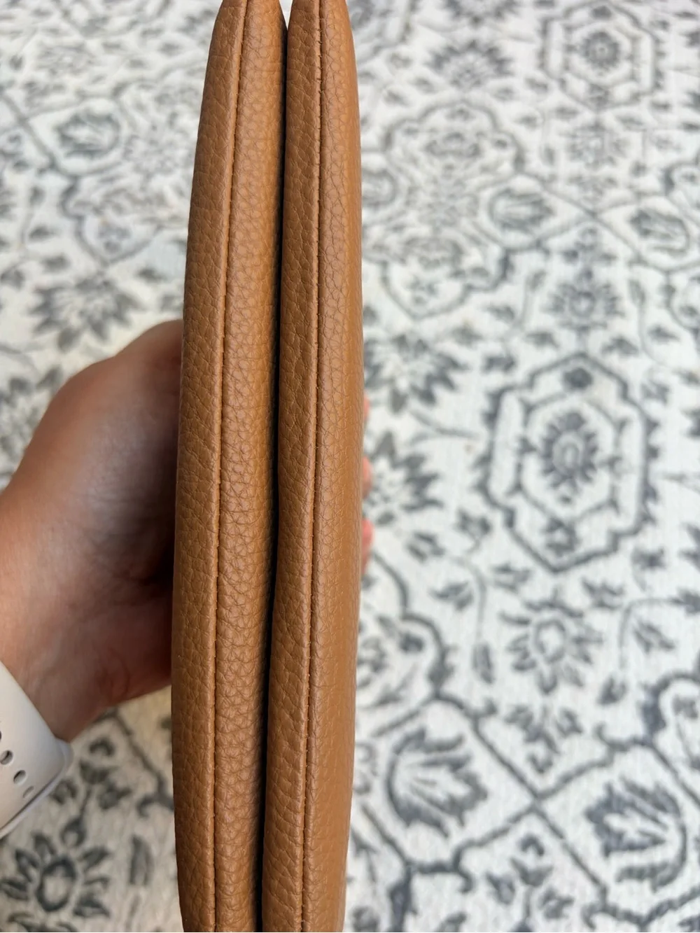 Coach Pebbled Leather Zip Pouch in Saddle Brown with Gold Hardware